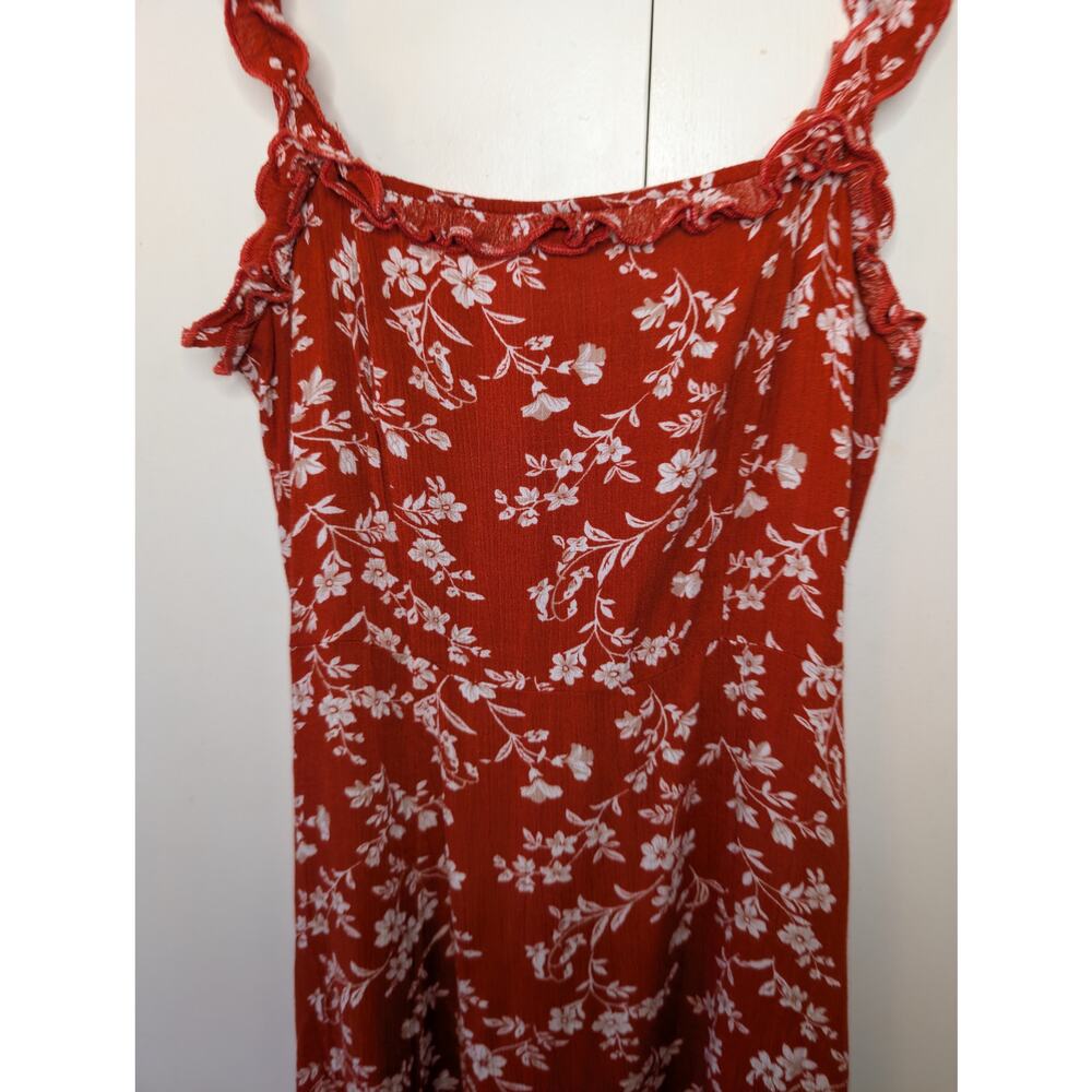 Lulus Garden Ruffle Red Dress | Small | Ruffled Sleeves - Picture 11 of 16